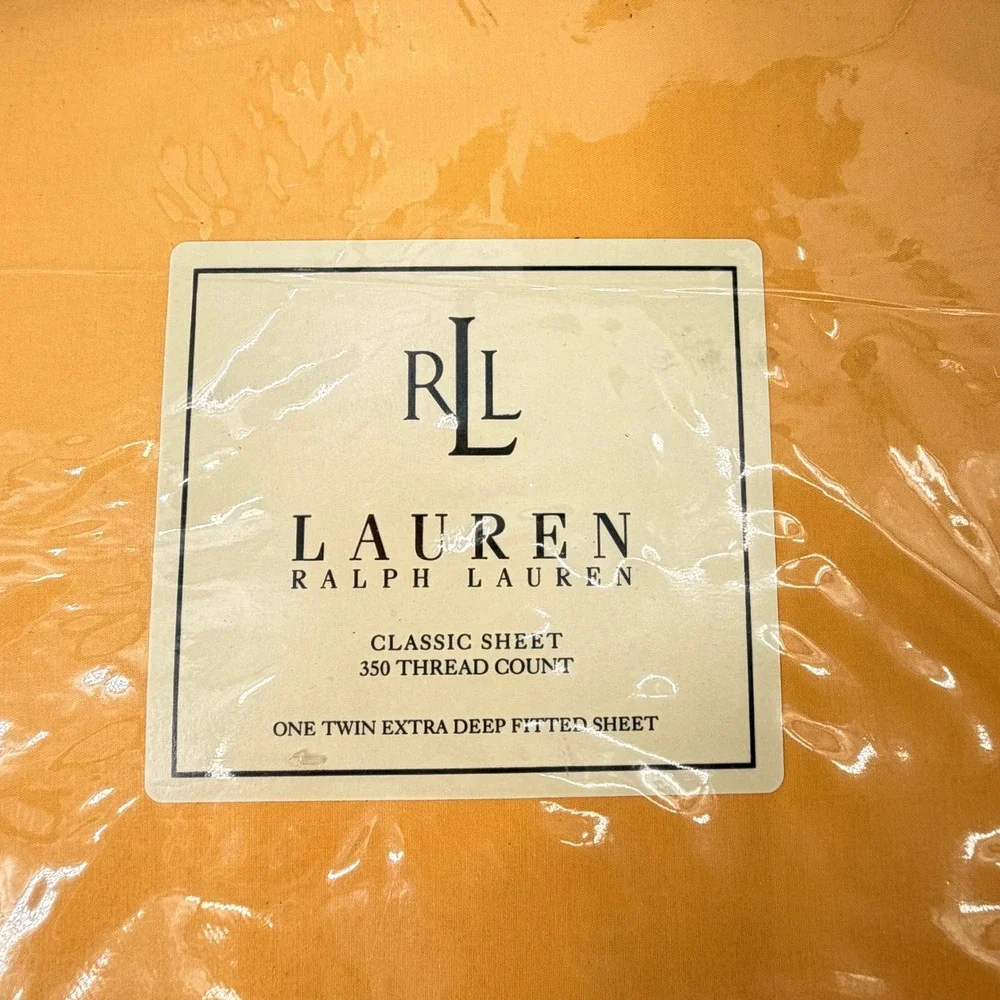 Ralph Lauren Fitted Sheet Twin Gold 350TC Supima Cotton Extra Deep Luxury